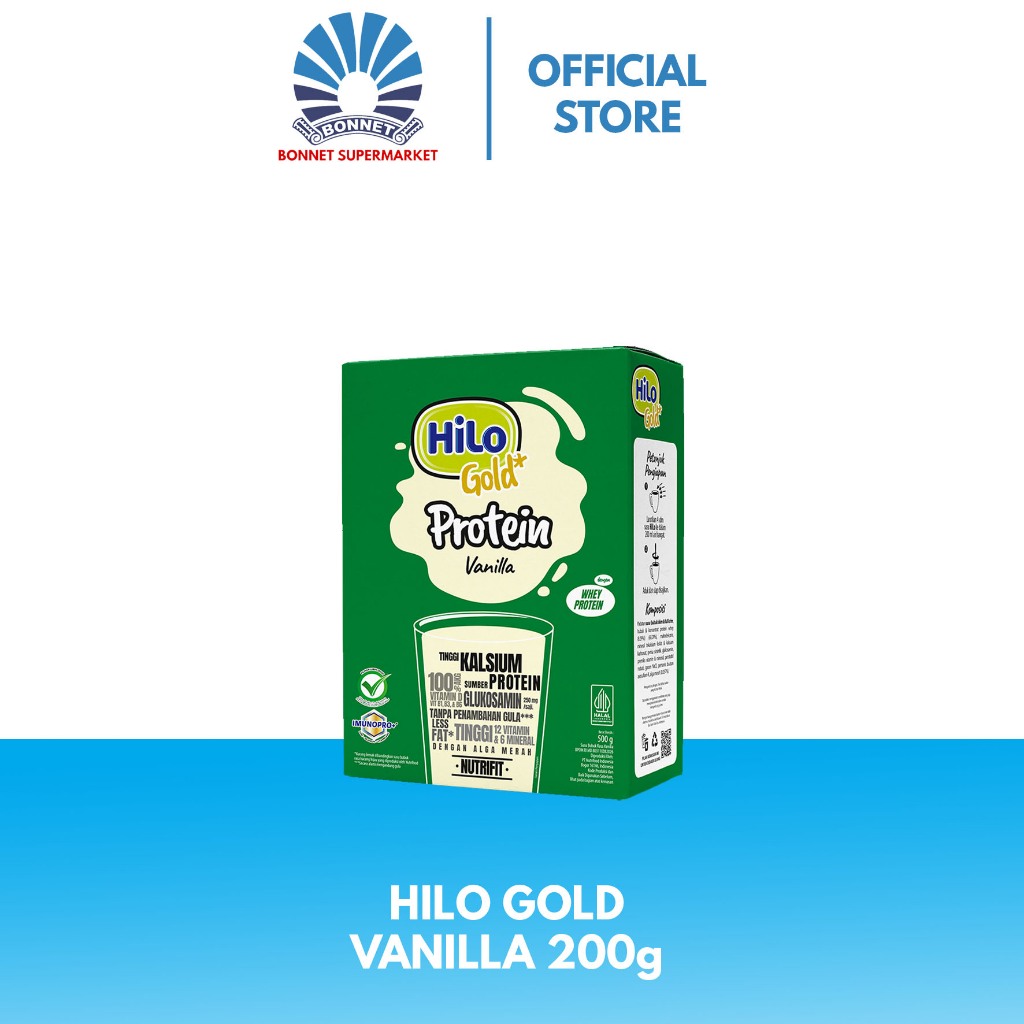 

HiLo Gold Vanilla 200g - Susu Tinggi Kalsium Lebih Rendah Lemak