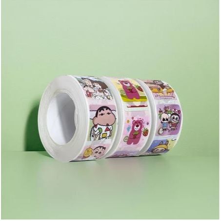

Sticker Tape Roll Karakter 1 Roll / Stiker Label Kartun 2 cm / Rol Tempel DIY Motif Dekoratif