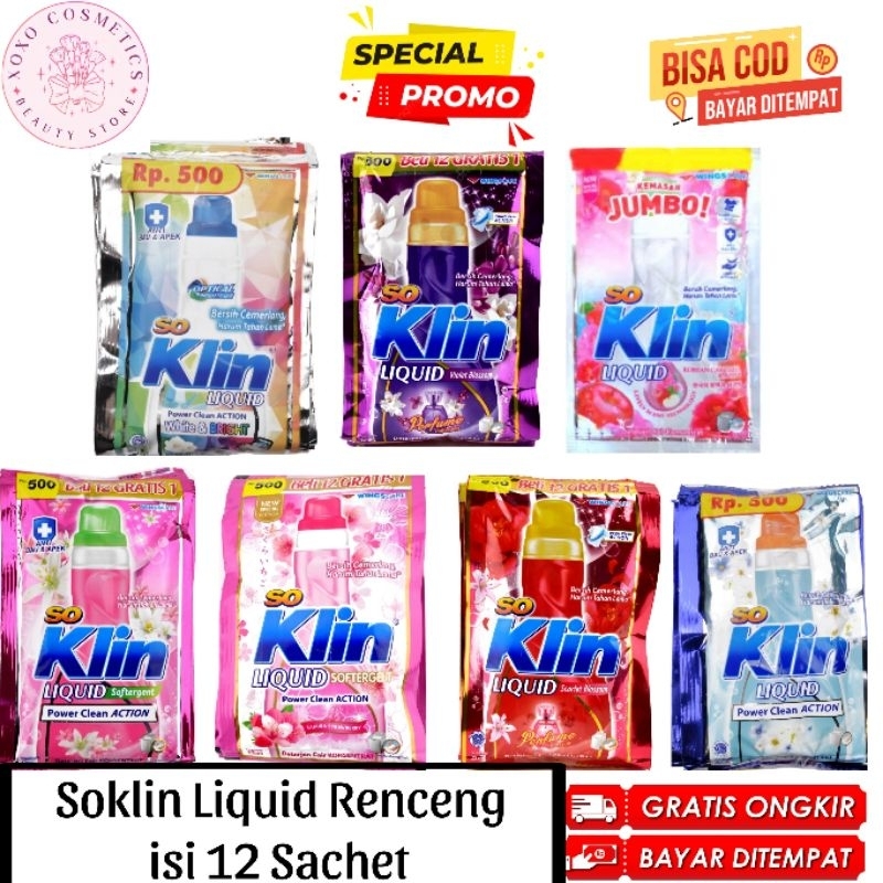 Soklin Liquid Cair Sachet Kemasan Rp. 500,-