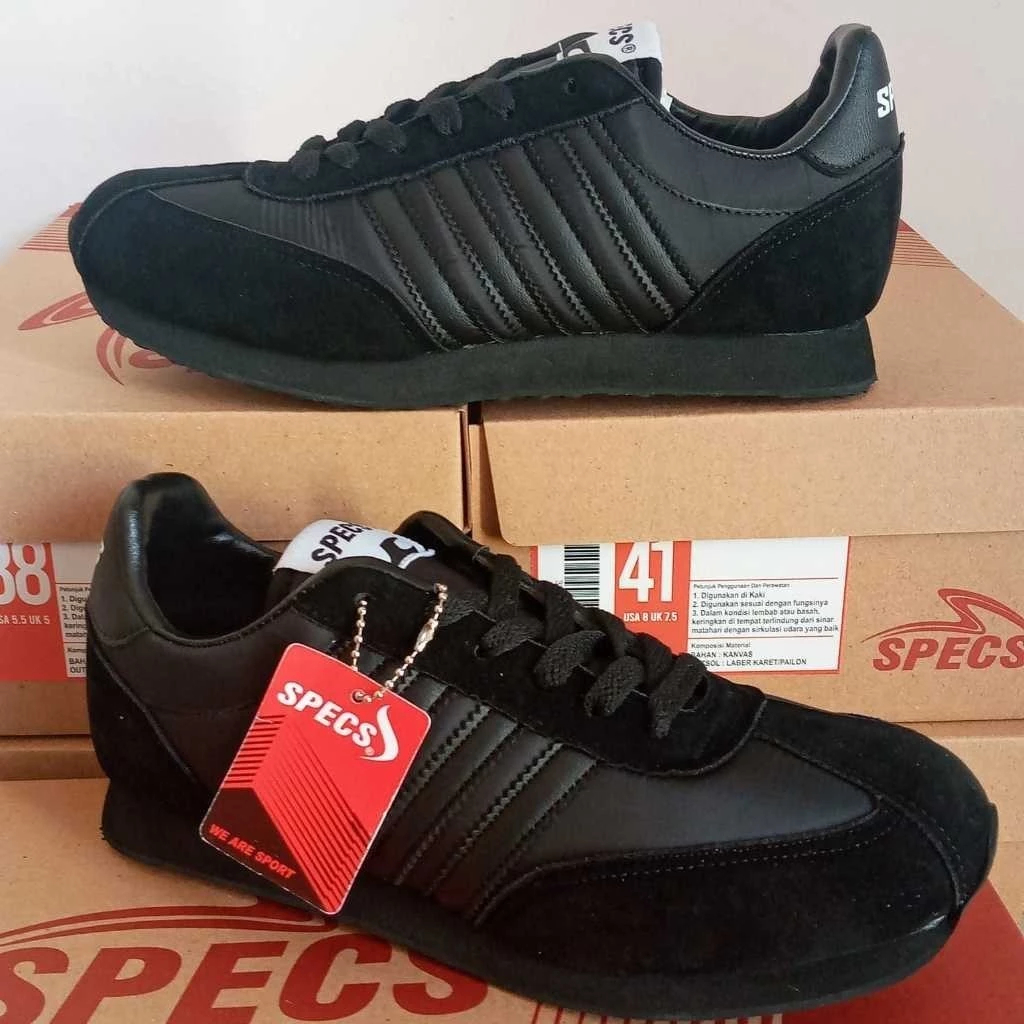 PROMO SEPATU SEKOLAH SPECS 104 ALL BLACK 100% ORIGINAL SPECIAL EDITION / SEPATU SEKOLAH
