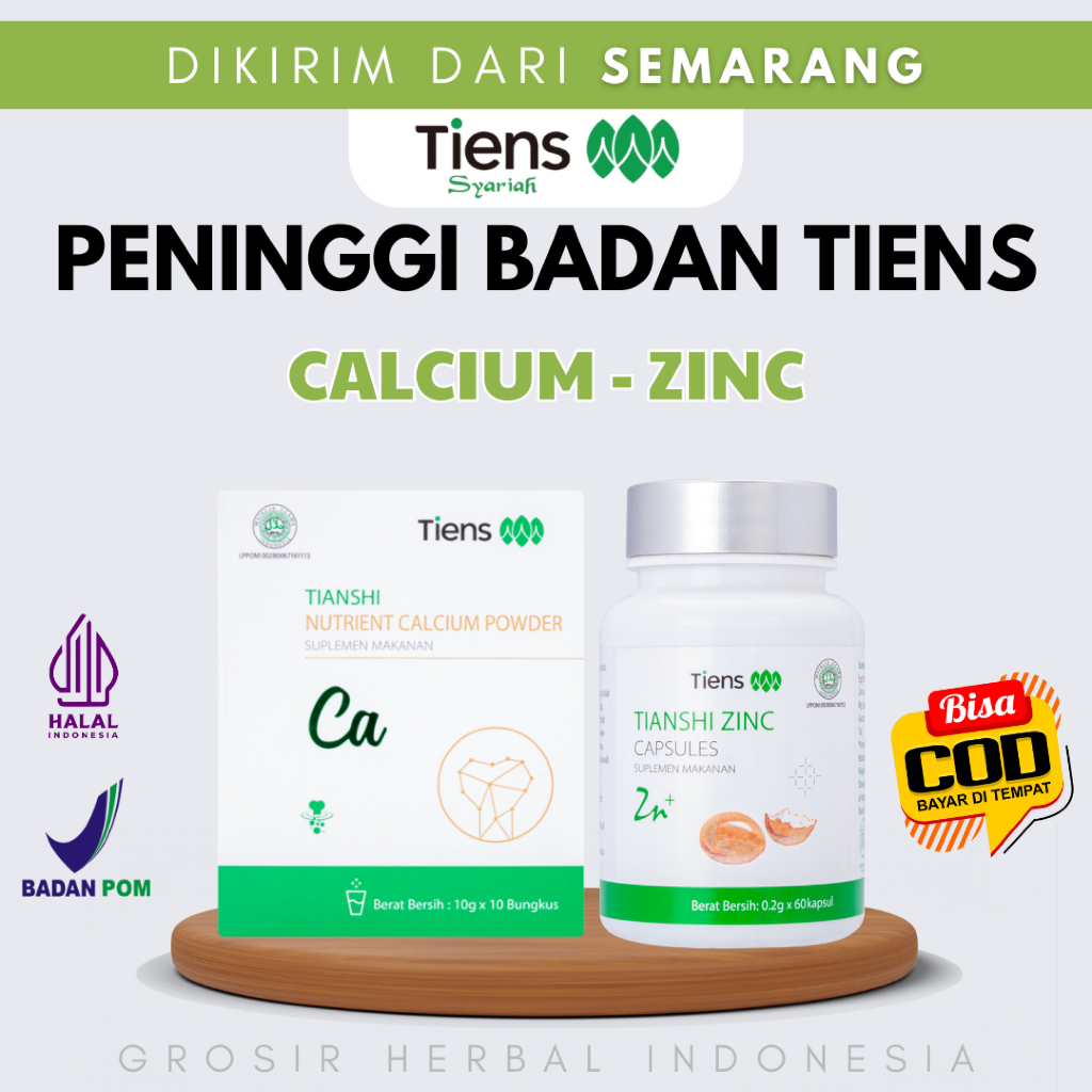 

TIENS Peninggi Badan Original Segel - Paket Susu Kalsium NHCP & Zinc Kapsul Ampuh Halal BPOM