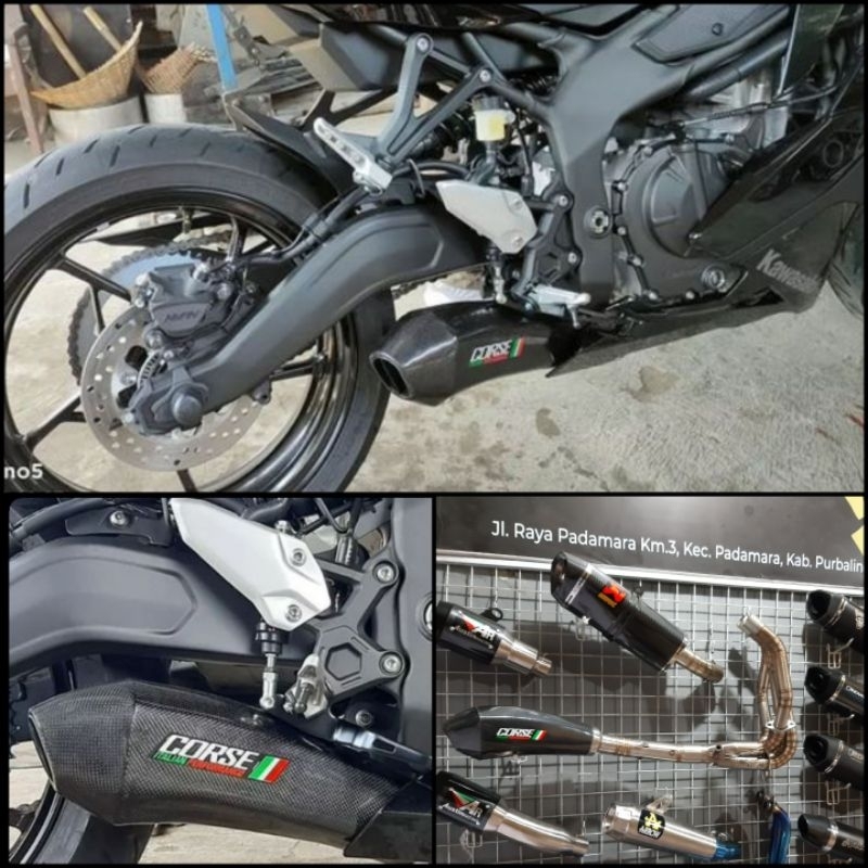 knalpot racing corse for zx25r new / old full system