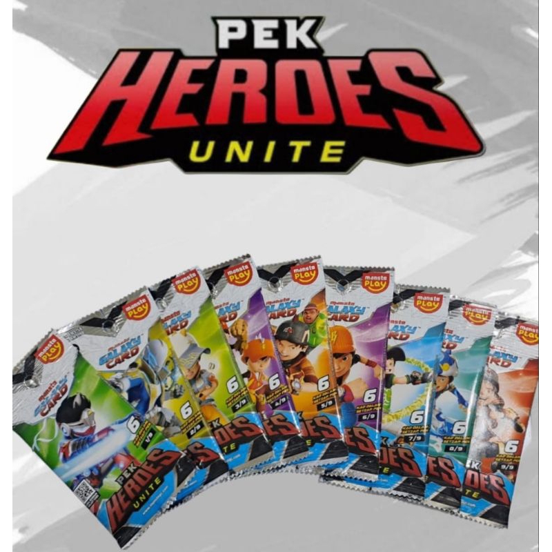 Monsta Galaxy Card | Pek Heroes Unite | Edisi Boboiboy Gentar, Boboiboy Beliung, dan Boboiboy Sori