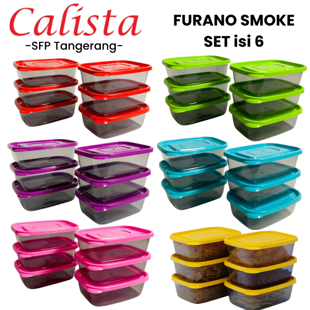 Calista Furano Lunchbox Furano Smoke Sealware isi 6pcs 550ml Furano BPA FREE Tahan dan Panas