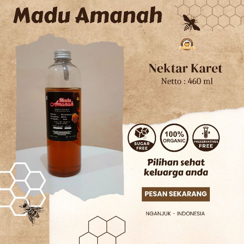 

Madu Asli _ Nektar Karet 460 ml