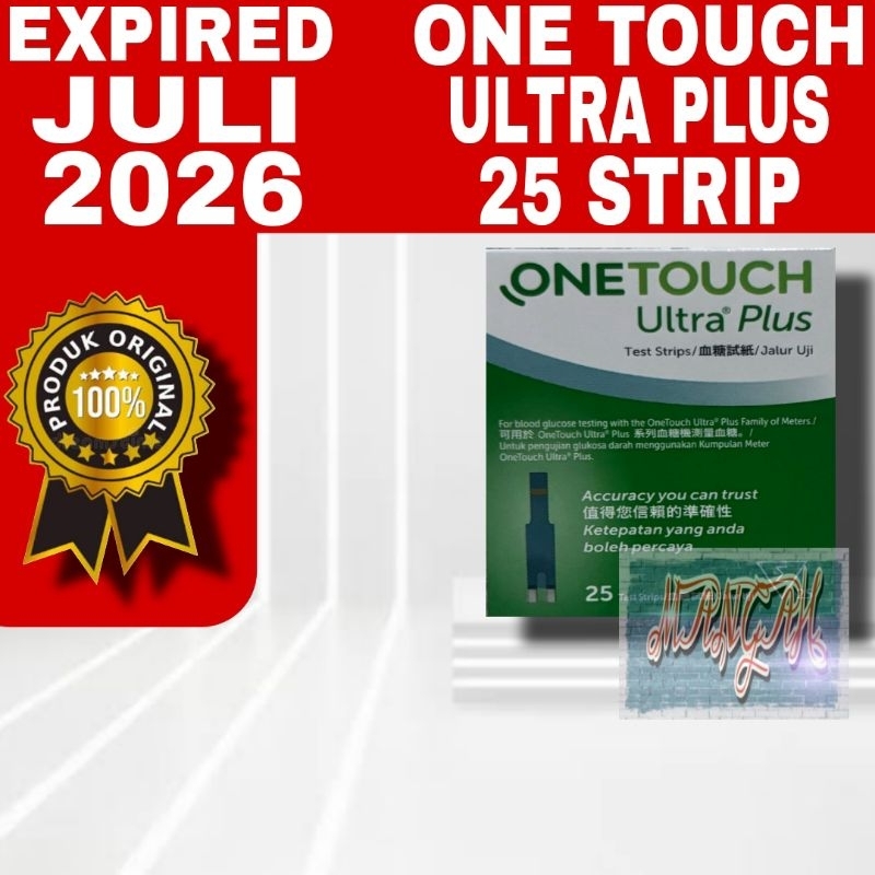 One Touch Ultra Plus 25 Strip Original/Strip Gula One Touch Ultra Plus 25 Strip/OneTouchUltraPlus