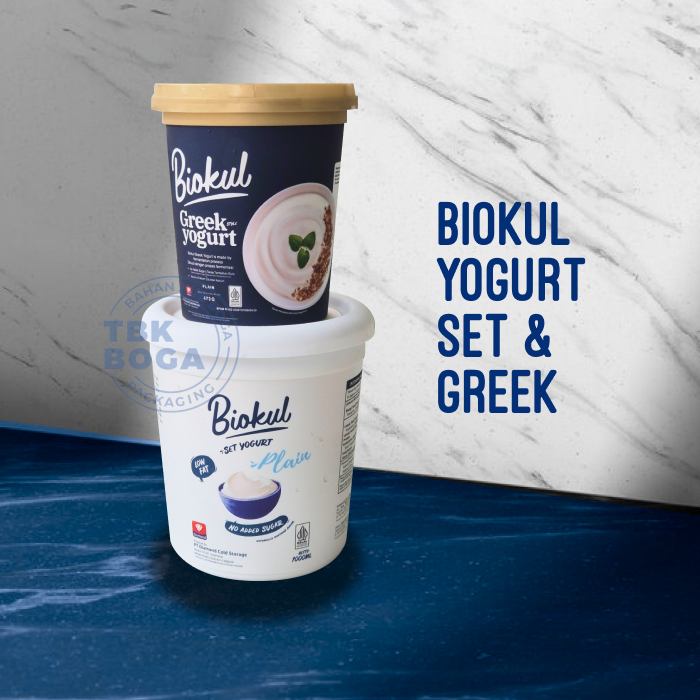 Biokul Yogurt Plain ( Set 1 kg, Greek 473 gr ) Original Low Fat Fiber No Added Sugar