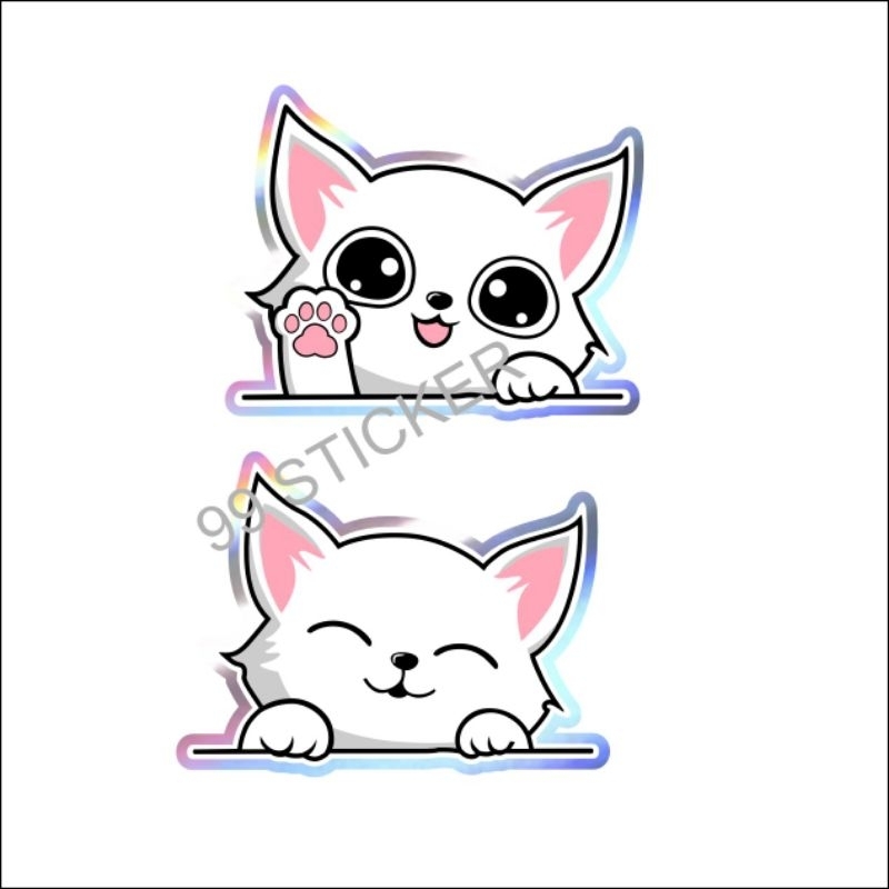 sticker kucing lucu, stiker hp, motor
