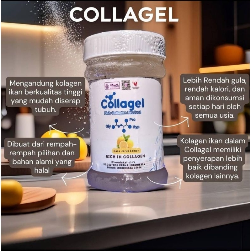 Collagel - Halal Collagen - Fish Kolagen - Collagel Minuman Kolagen Halal Siap Minum | Untuk Kulit C