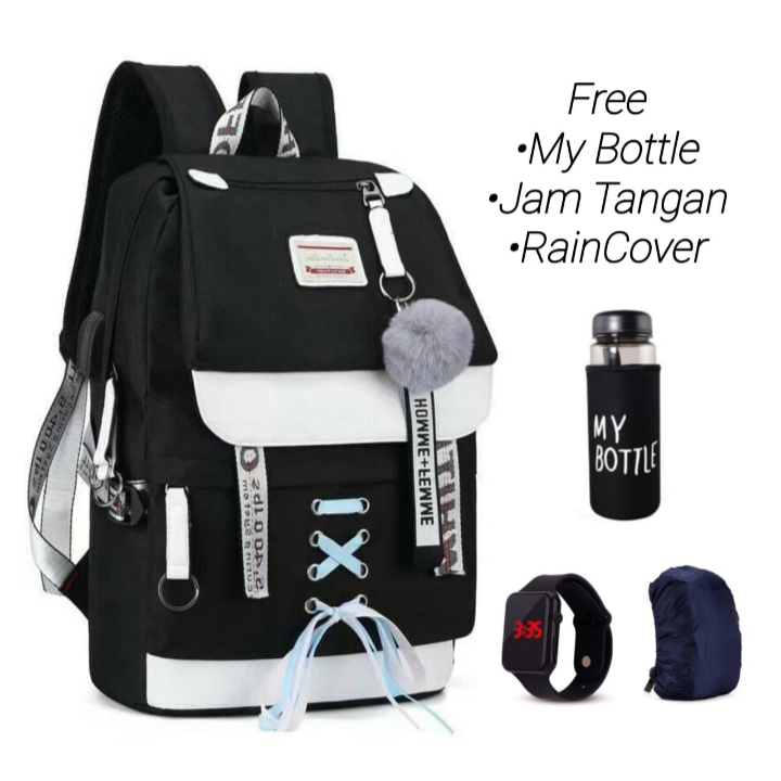 

Donesubego - Tas Ransel Sekolah Anak Perempuan SD SMP SMA Free Botol Minum Tas Kuliah Wanita