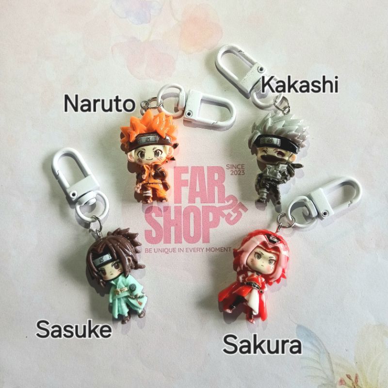 Gantungan Kunci Resin Naruto Kakashi Sasuke Sakura