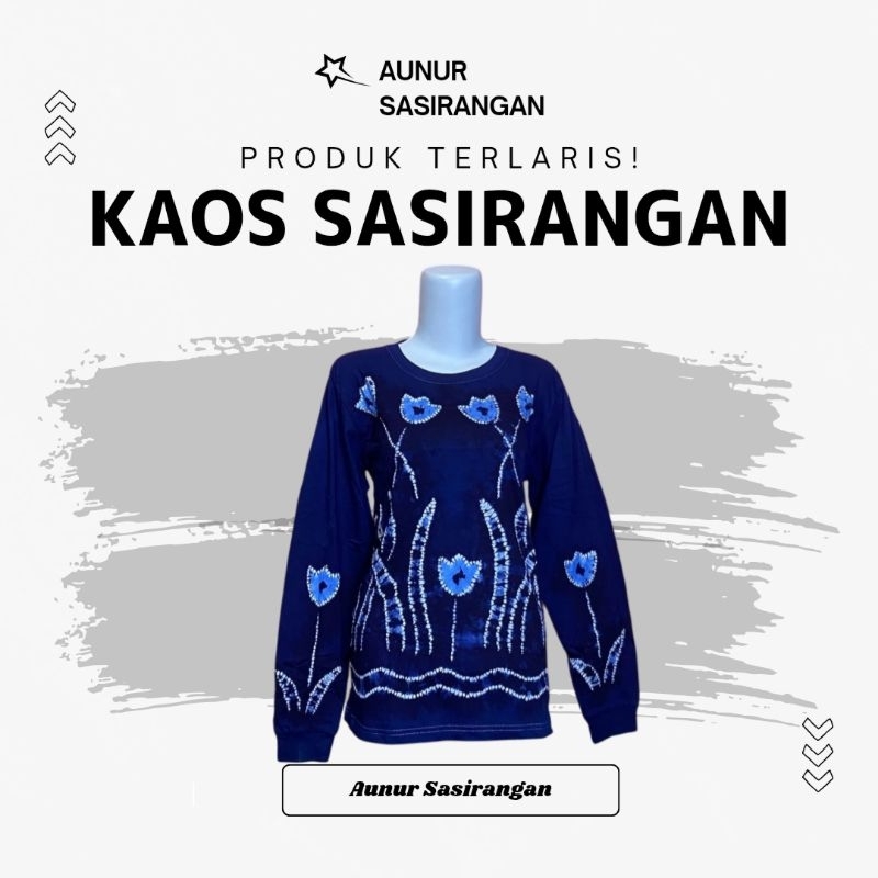 KAOS SASIRANGAN Lengan Panjang Bahan COTTON COMBED Pria & Wanita