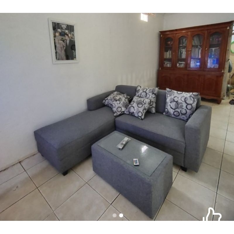 Sofa L santai selonjoran minimalis