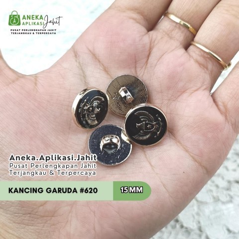 12 BIJI KANCING JAS EPOXY GARUDA EMAS MUDA #620 / KANCING JAS