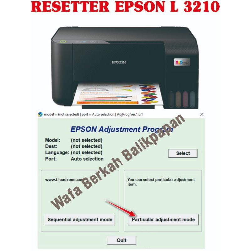 Resetter print epson L 3210 original