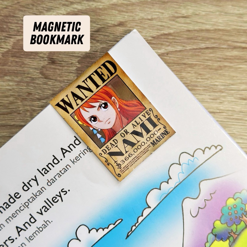 

Magnetic Bookmark Wanted Nami one Piece - Pembatas Buku Gambar Karakter Kartun Anime Nami One Piece Pirates