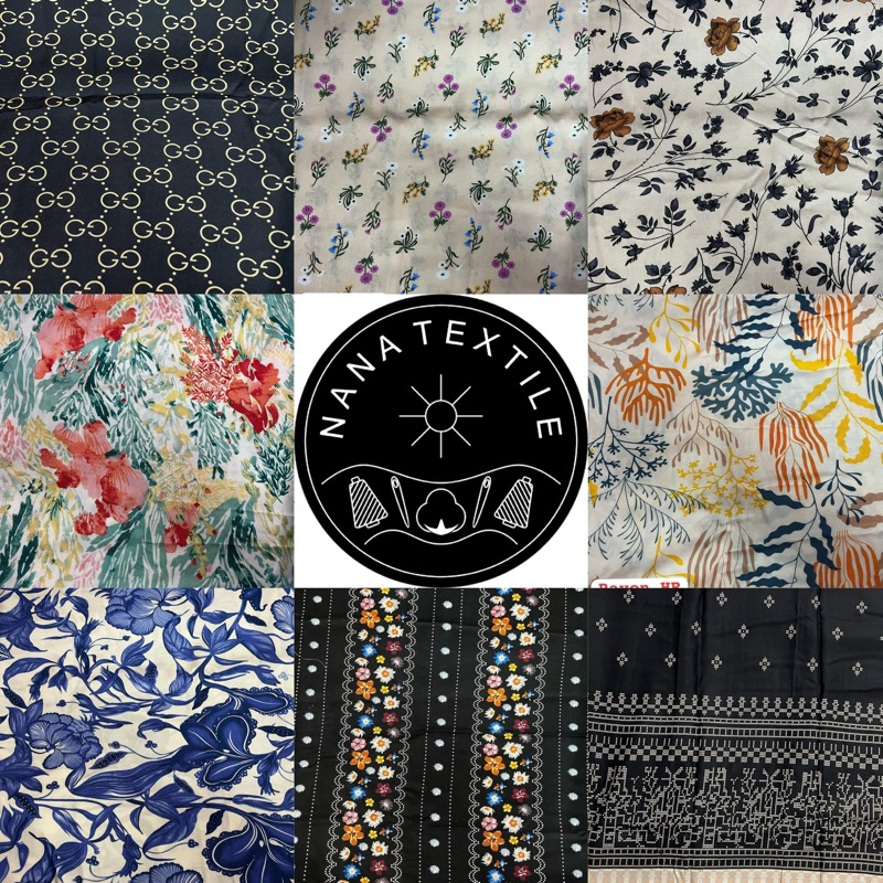 Kain Textile Rayon Viscose Motif Campur | Harga Tertera Per 0.5 m