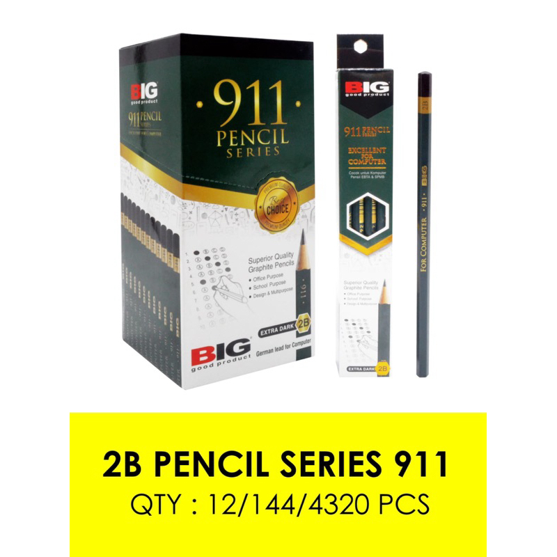 

Pensil 2B BIG Standar Ujian Komputer PS-911 12pcs