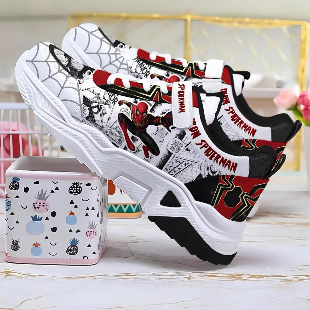 Sepatu Anak Spiderman Laki laki -Sepatu Anak Sekolah TK-Sepatu Anak Usia 4-9Tahun-Sepatu Anak Ukuran