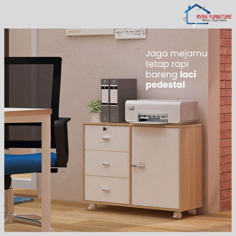 PIRA - ARUNA PD80 - BUFET DENGAN KUNCI / LEMARI ARSIP / KABINET / MEJA SAMPING / MEJA NAKAS / MEJA S