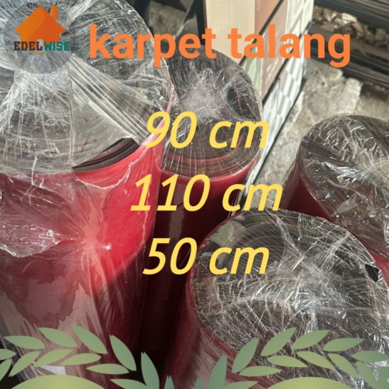 karpet talang air 90cm 110cm merah 1meter