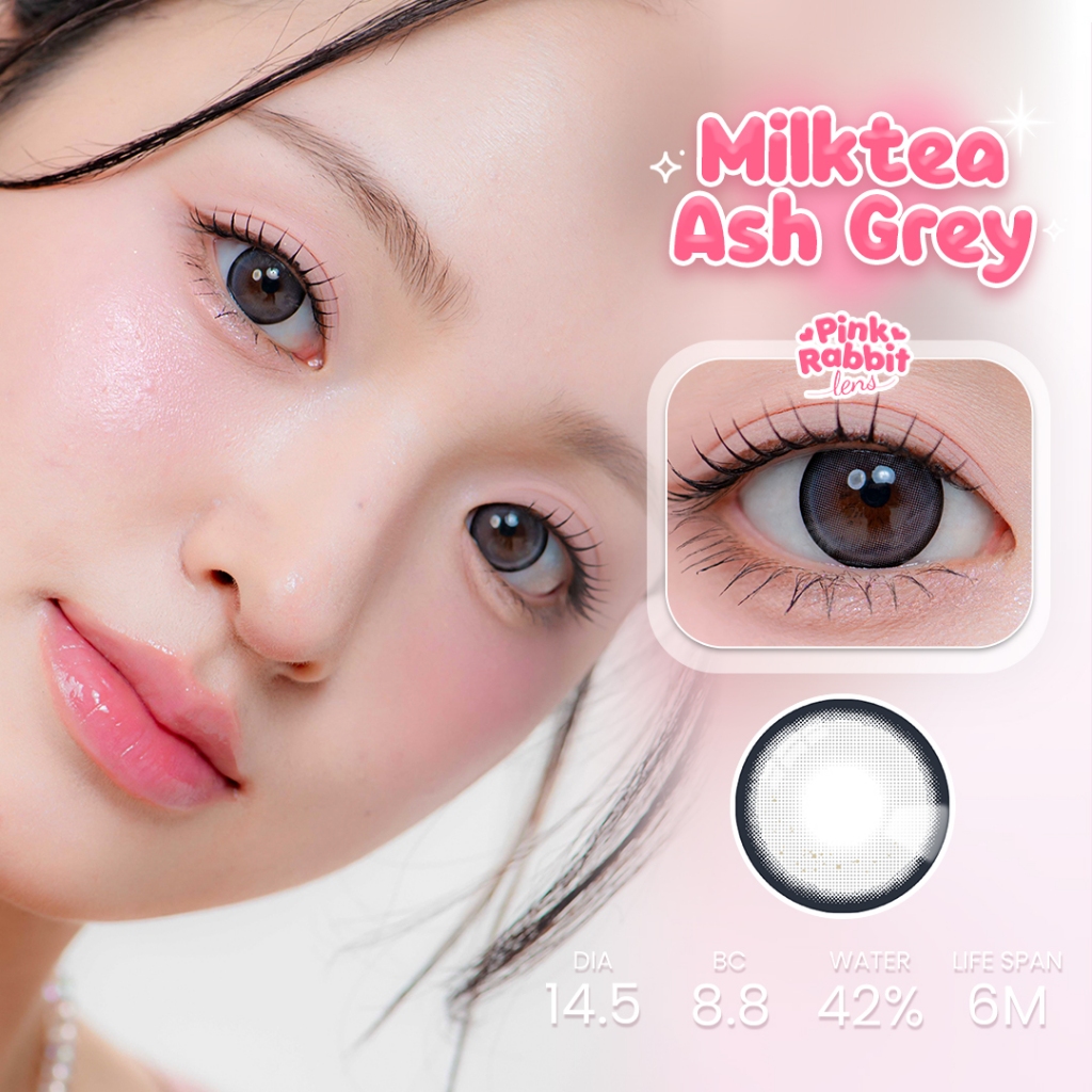PINKRABBIT SOFTLENS SUPER COMFY MILKTEA ASH GREY - Normal, Minus 0.5 S/D 8.00 (1PCS/Sebelah) #softle