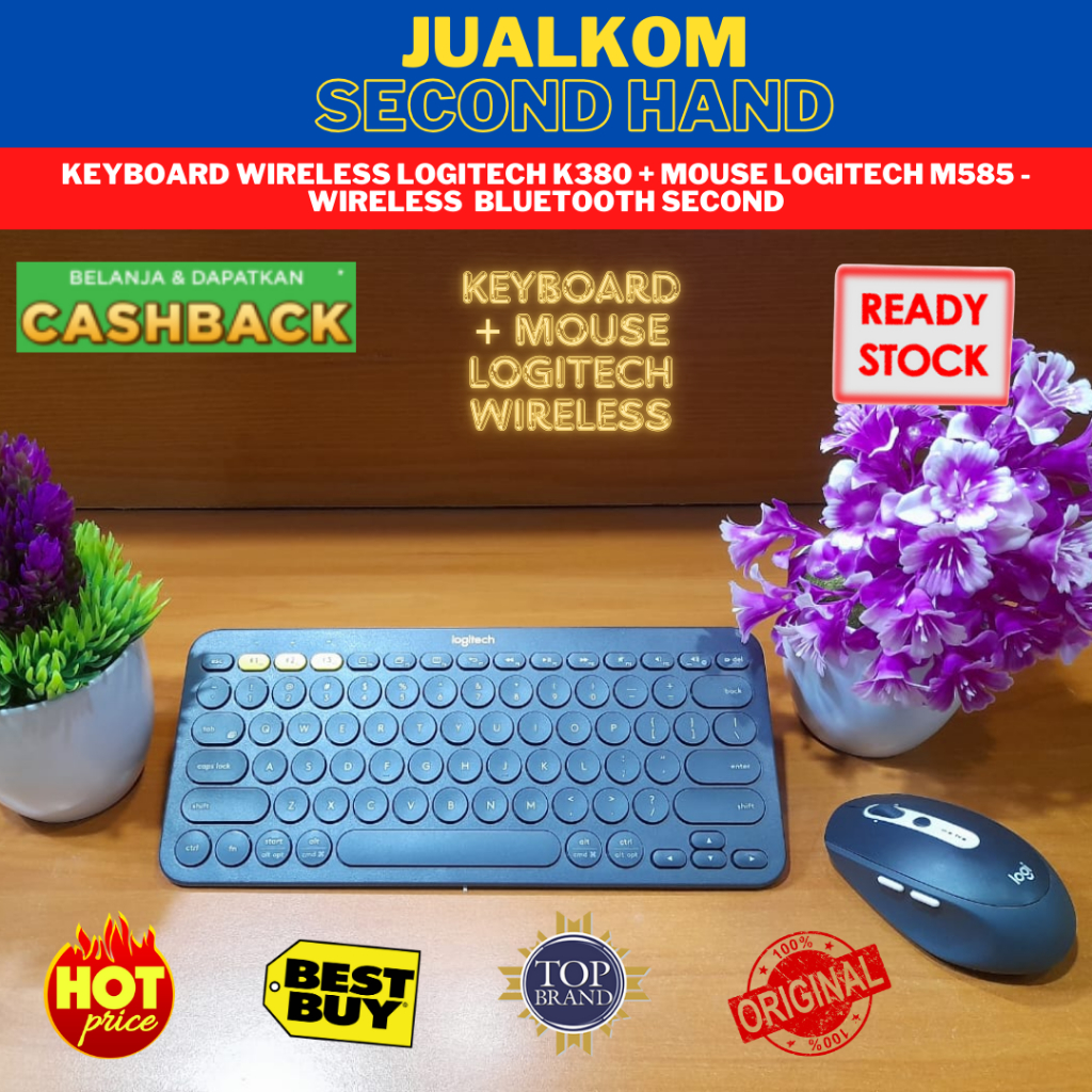 LOGITECH K380 KEYBOARD WIRELESS  KEYBOARD K380 MULTIFUNGSI + MOUSE LOGITECH M585 WIRELESS  BLUETOOTH