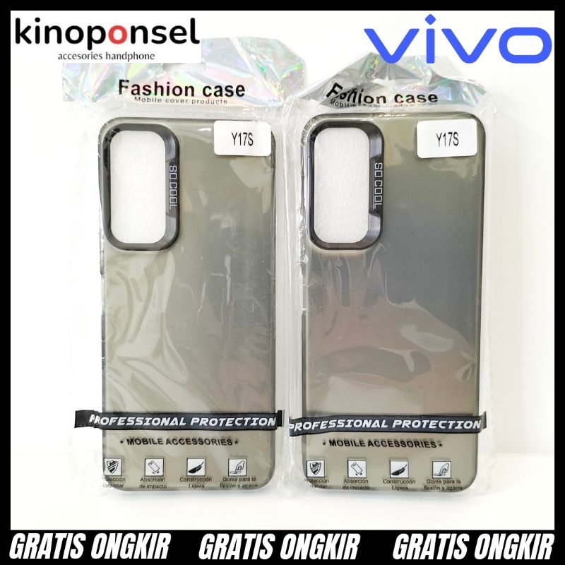 CASE PREMIUM HP VIVO Y17S | Case Hybrid Hologram Plate IMD Bahan Tebal Pelindung Kamera Silikon Soft