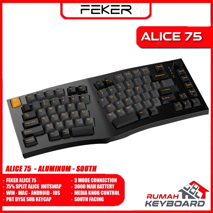 FEKER - Alice 75 - Alumunium - 75% - 3 Mode - Gasket - Mechanical Keyboard