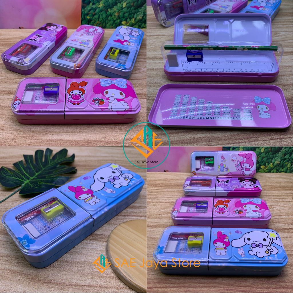 

SAE - 'TEMPAT PENSIL KALENG 2 SUSUN KARAKTER SANRIO FREE ALAT TULIS / KOTAK PENSIL 2 TINGKAT