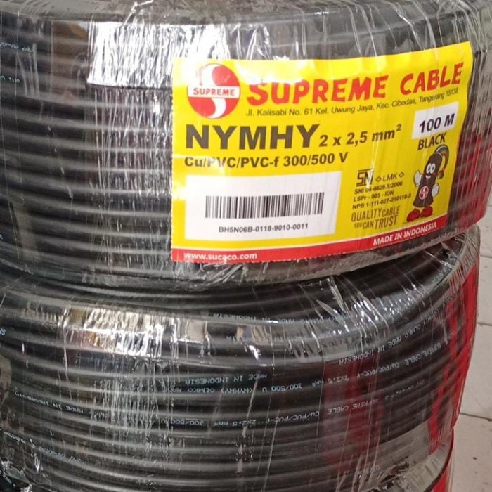 KABEL NYMHY / NYYHY 2X2.5 KABEL LISTRIK SUPREME NYMHY / NYYHY 2x2.5 - PER METER