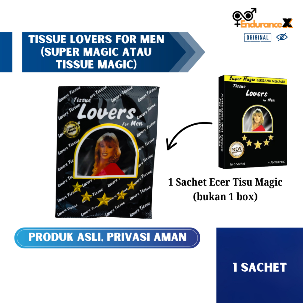 Lovers Tissue Magic Original 1 Sachet - Tisu Magic Original | Tissue Magic Man | Tissue Magic Power