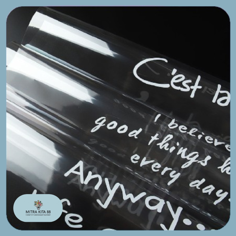 

Isi 20 LEMBAR Flower Wrapping Paper Transparent Flower Wrap Plastik OPP Cellophane Bouquet Florist KB046