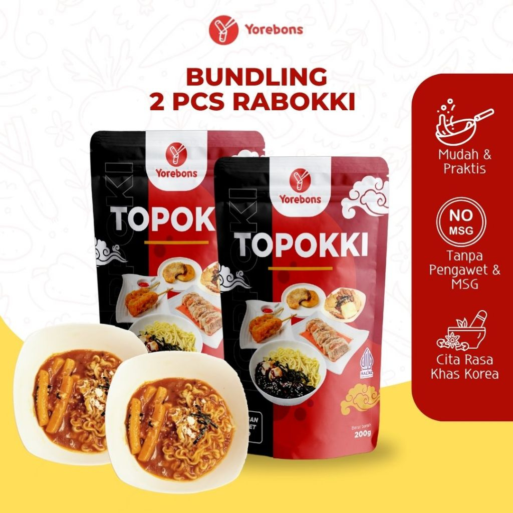 

Rabokki Bundling 2 Pcs Yorebons Rabokki Ramen Tteokbokki Korean Food Halal