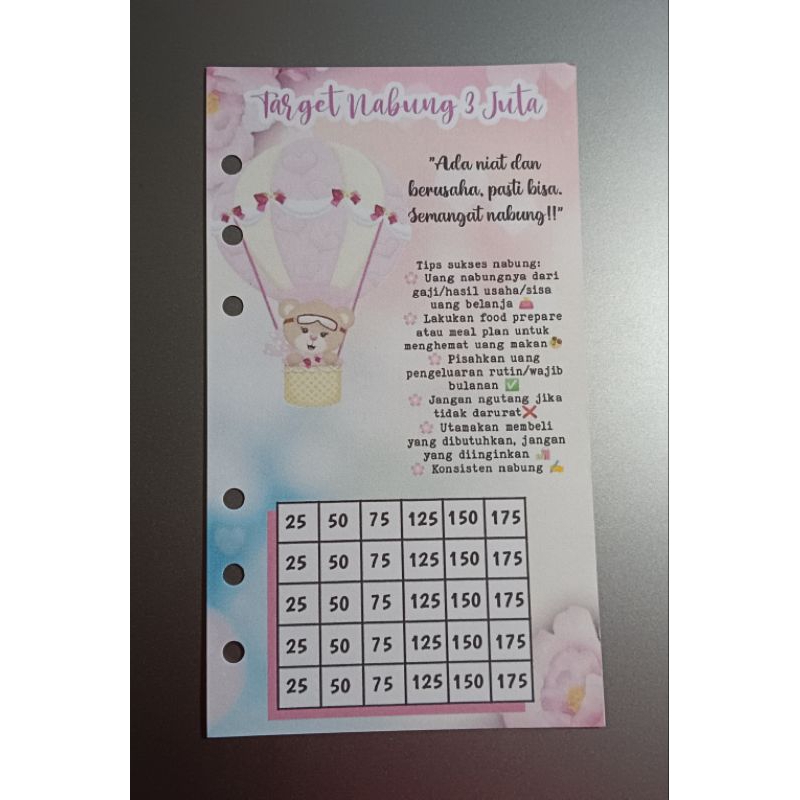 

Target Nabung 3 Juta Kertas Binder A6