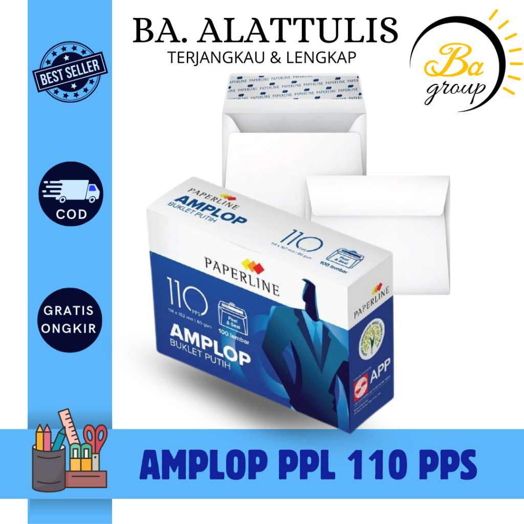 

Paperline Amplop 114X162mm 80gsm White PPL EV 110 PPS - BA.ALATTULIS