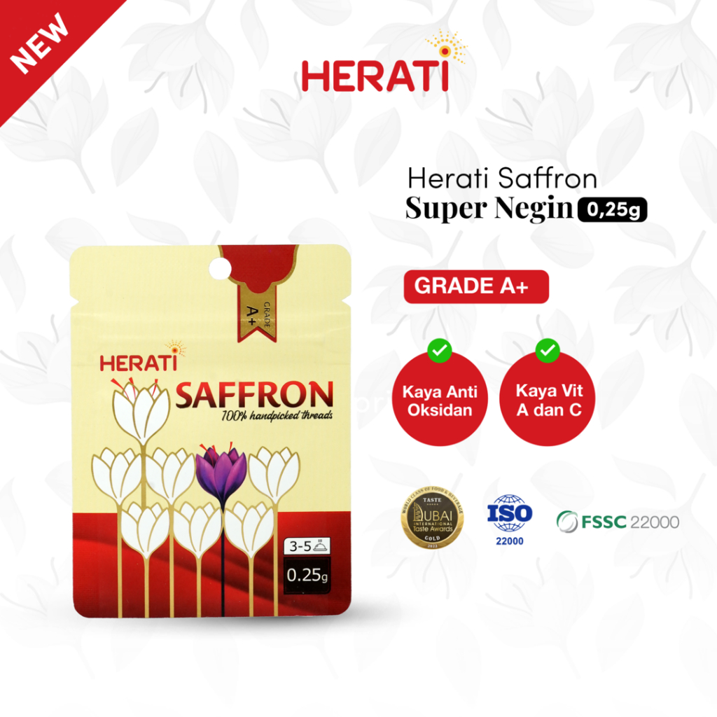 

Saffron Herati Sachet 0,5 gr Safron Premium Super Negin Grade A