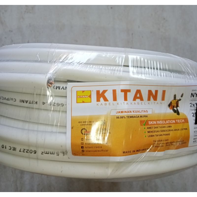 Kabel Listrik NYM 2x1.5 mm KITANI 50 METER