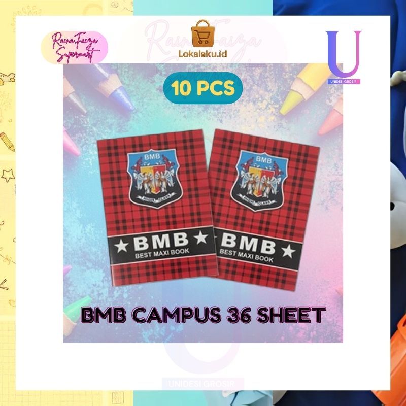

Buku tulis BMB Campus 36 || Skola Campus 36 1 Pak isi 10 Buku || Buku Bigboss