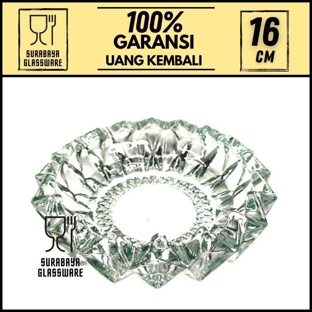 ASBAK ROKOK BESAR KACA TEBAL 20 CM ASBAK KACA TEBAL  UNIK BESAR KECIL SOUVENIR ASBAK KACA KEREN ESTE