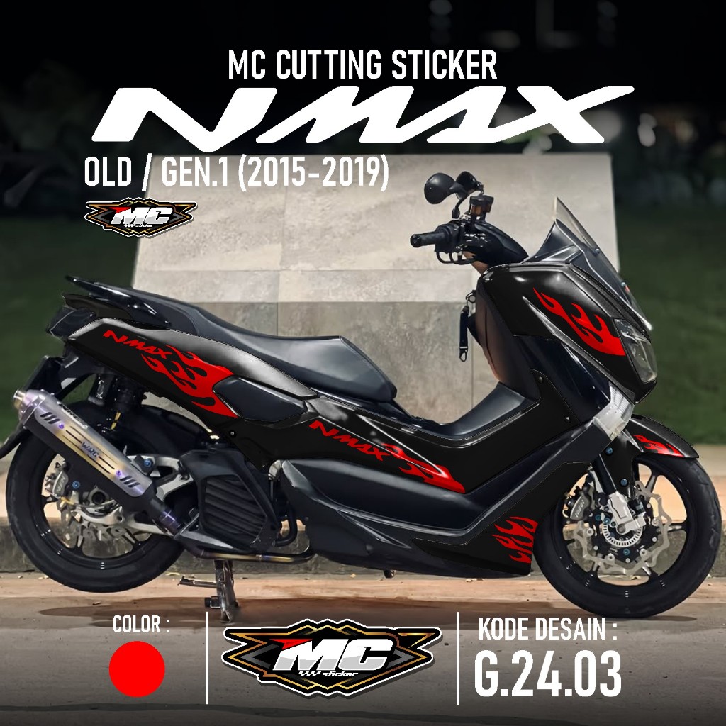 Cutting Sticker Striping NMAX OLD 2015 2016 2017 2018 2019 - Aksesoris Motor Stiker Yamaha Nmax 155 