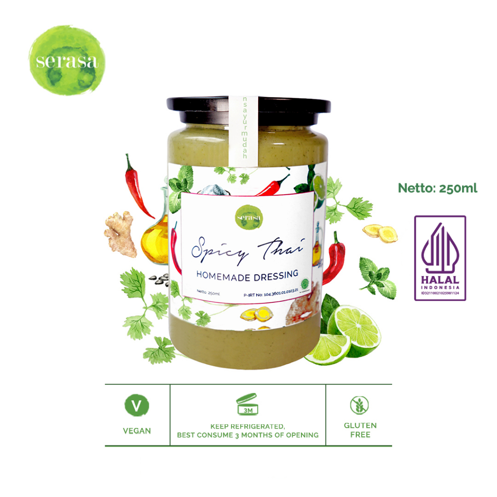 

Spicy Thai Dressing In Jar by Serasa Salad [ Vegan - Gluten Free ]