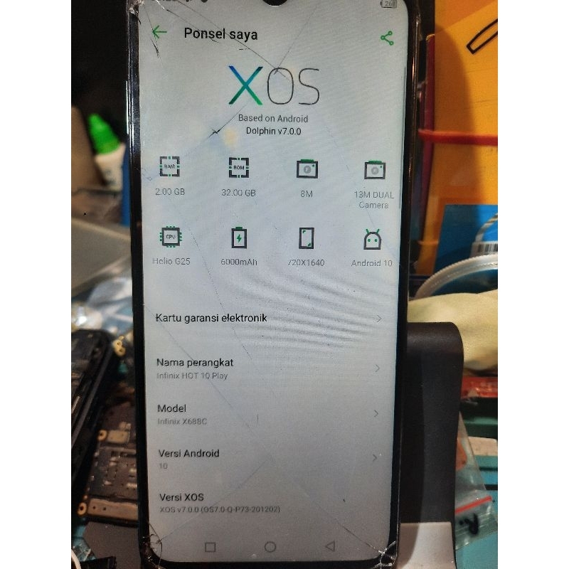 Lcd Fullset Infinix Hot 10 Play X688C.. Minus..