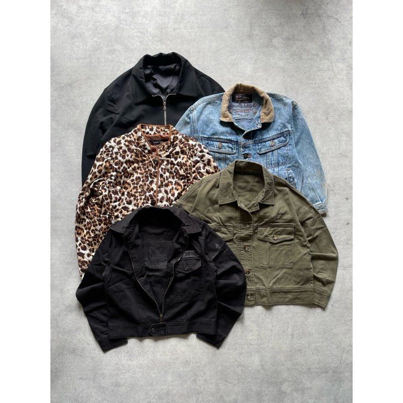 Vintage Work Jacket Canvas Soft Jeans Denim Leopard Duck Canvas Carhartt Active Bomber Flight Cordur