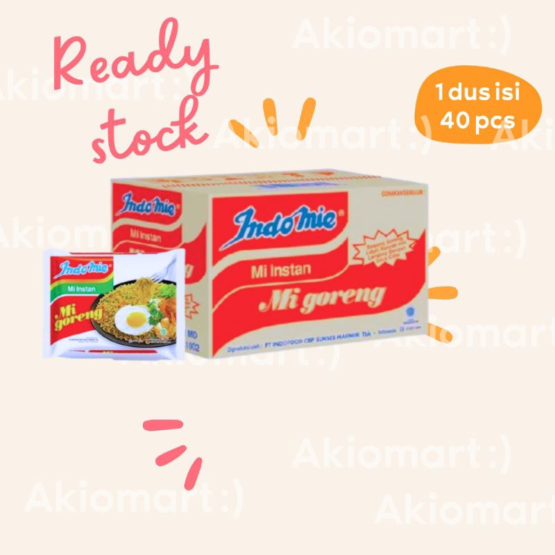 

Indomie goreng 1 dus isi 40 pcs mie goreng 1 carton