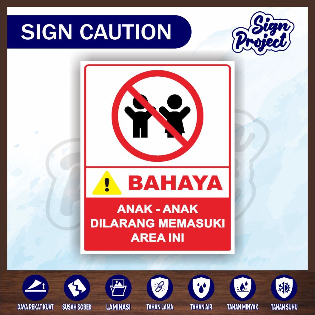 

STIKER AREA BERBAHAYA - ANAK ANAK DILARANG MASUK/STIKER DINDING HIMBAUAN ANAK-ANAK DILARANG MASUK AREA