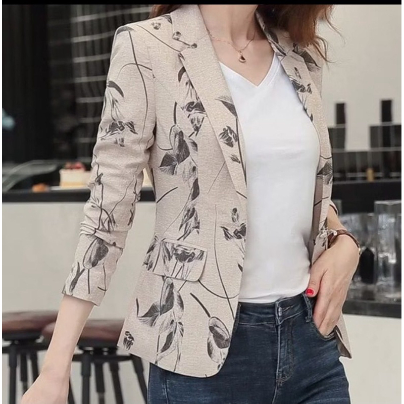 blazer bunga elegnt satu set