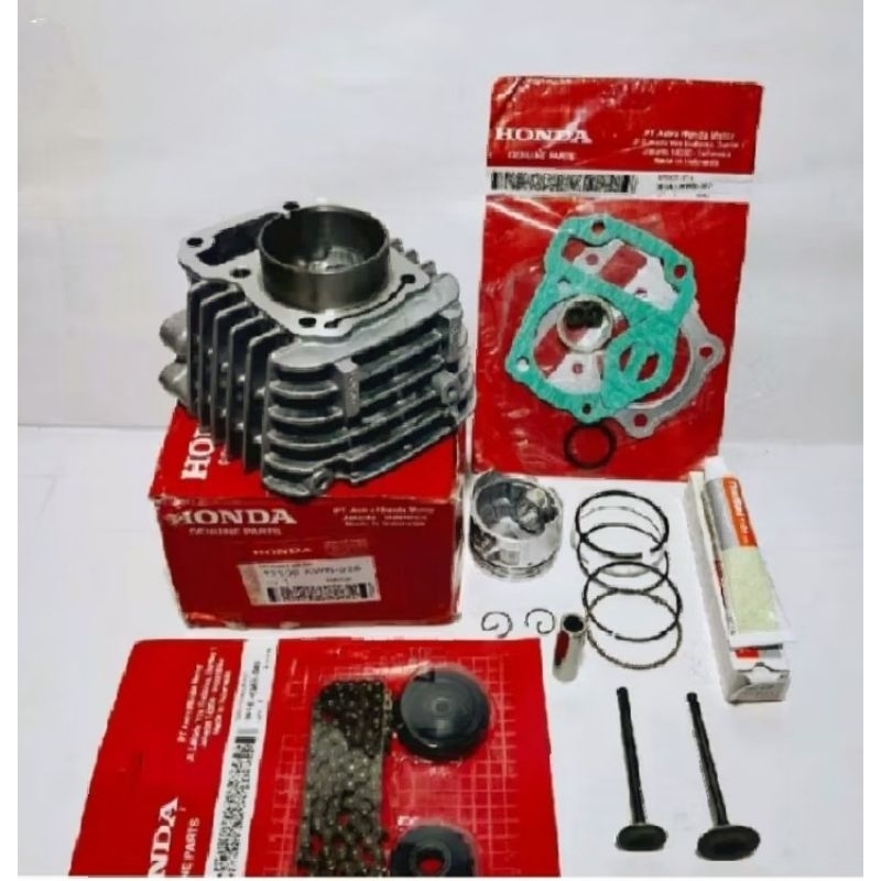 Blok Cylinder komplit KWB+ Rante keteng set+Topset+payung klep set+lem Revo Absolute 110 CC Blade 11