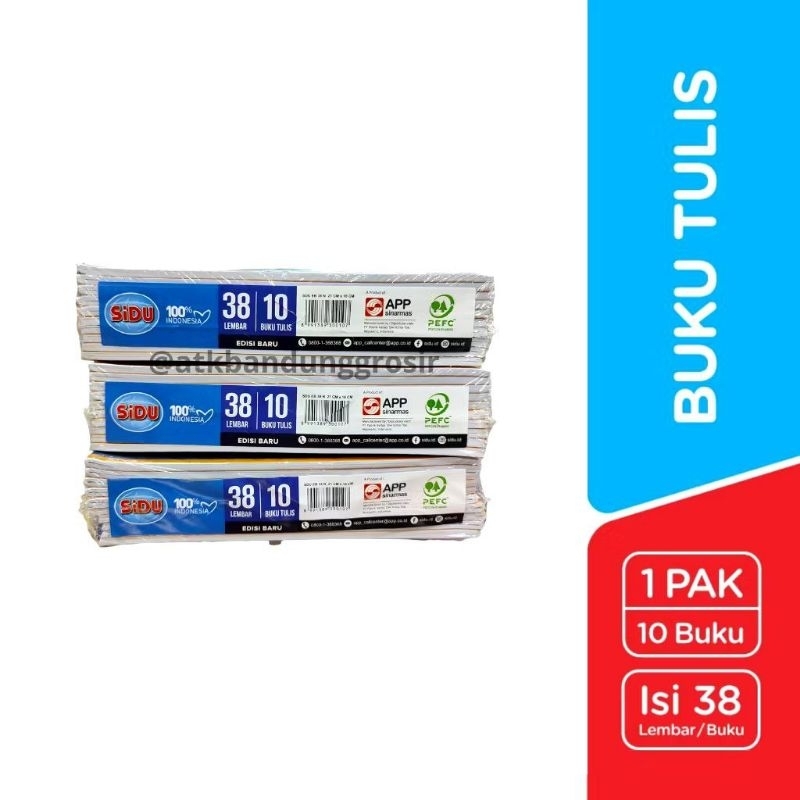 

mh Buku Tulis SIDU Sinar Dunia 38 Lembar 1 Pak Isi 10 Buku Motif Random