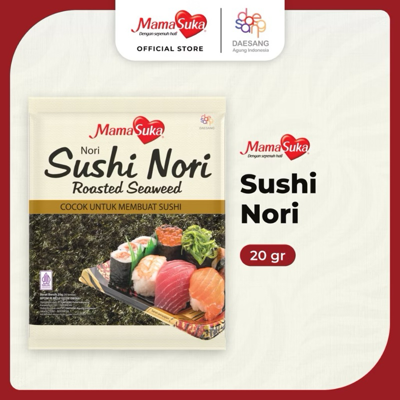 

sushi nori mama suka - sushi nori 20gr / sushi nori premium lembaran mama suka